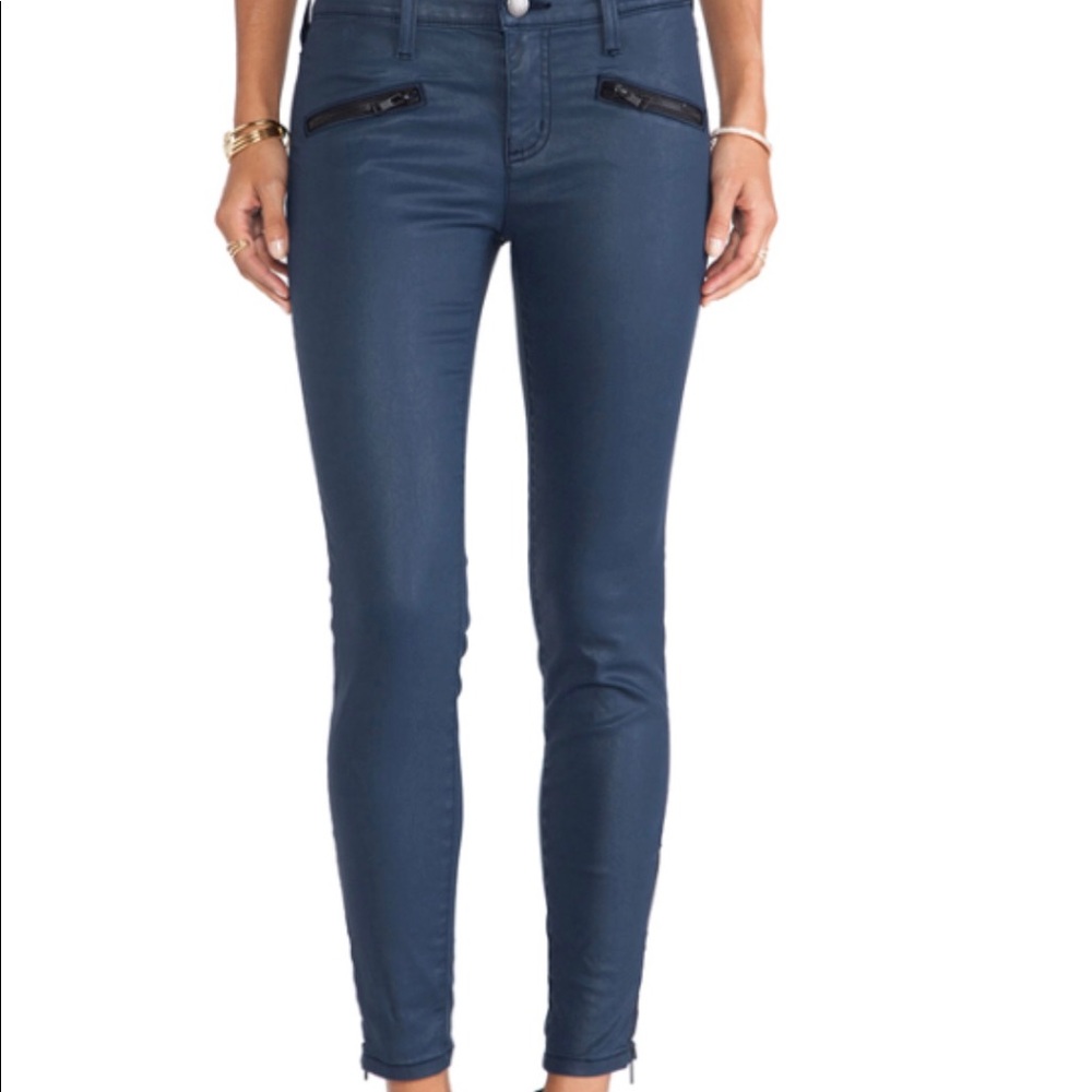 Current Elliott Navy The SoHo Zip Stiletto Coated
